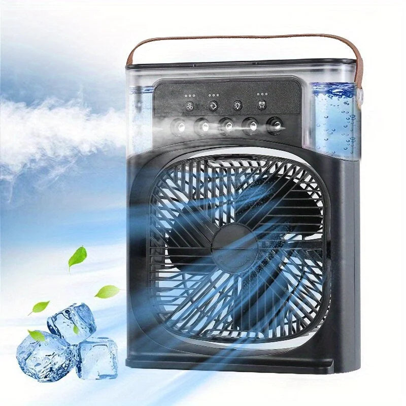 4-In-1 Multi-Functional Portable Air Humidifier Cooling USB Fan With 7-Color Night Light