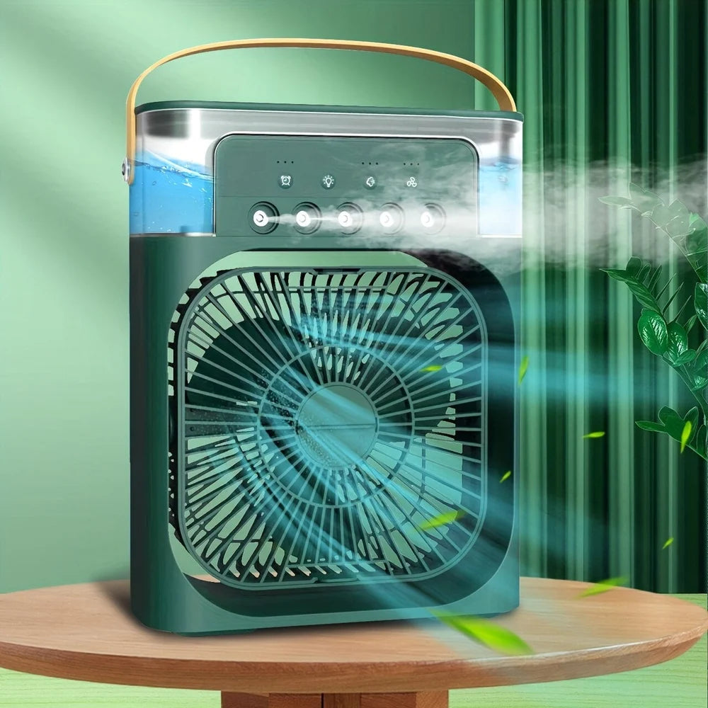 4-In-1 Multi-Functional Portable Air Humidifier Cooling USB Fan With 7-Color Night Light