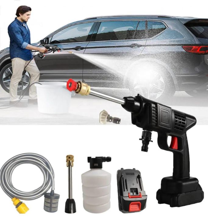 Wireless Portable High Pressure Car Washer Cordless Water Car Wash Gun Machine Spray Gun for Car Washing 24V 48V Electric 220V
