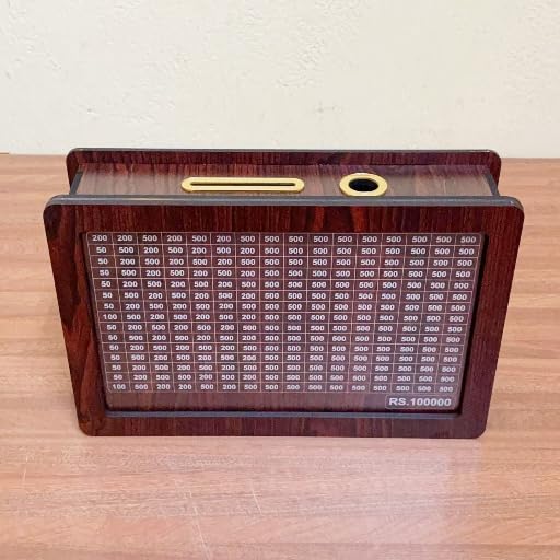 ₹1,00,000 Wooden Savings Challenge Box with Reusable Tracker & Marker